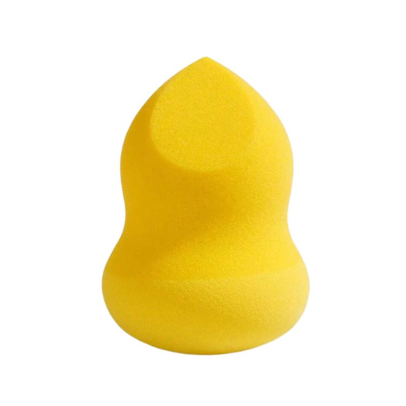 Bright lark yellow angled-cut teardrop cosmetic sponge brings joy to your makeup routine. Made from soft, durable foam for seamless blending. Factory-direct supply with custom branding options.