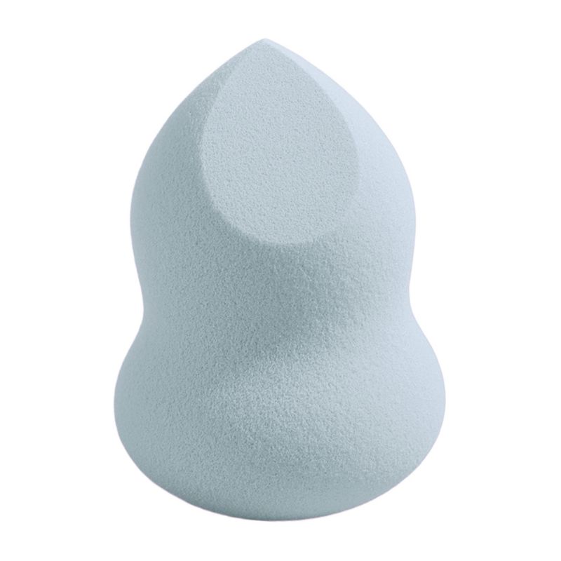 Calming light blue angled-cut teardrop makeup sponge delivers smooth, streak-free coverage. Hypoallergenic and latex-free for sensitive skin. Available in bulk from trusted supplier.