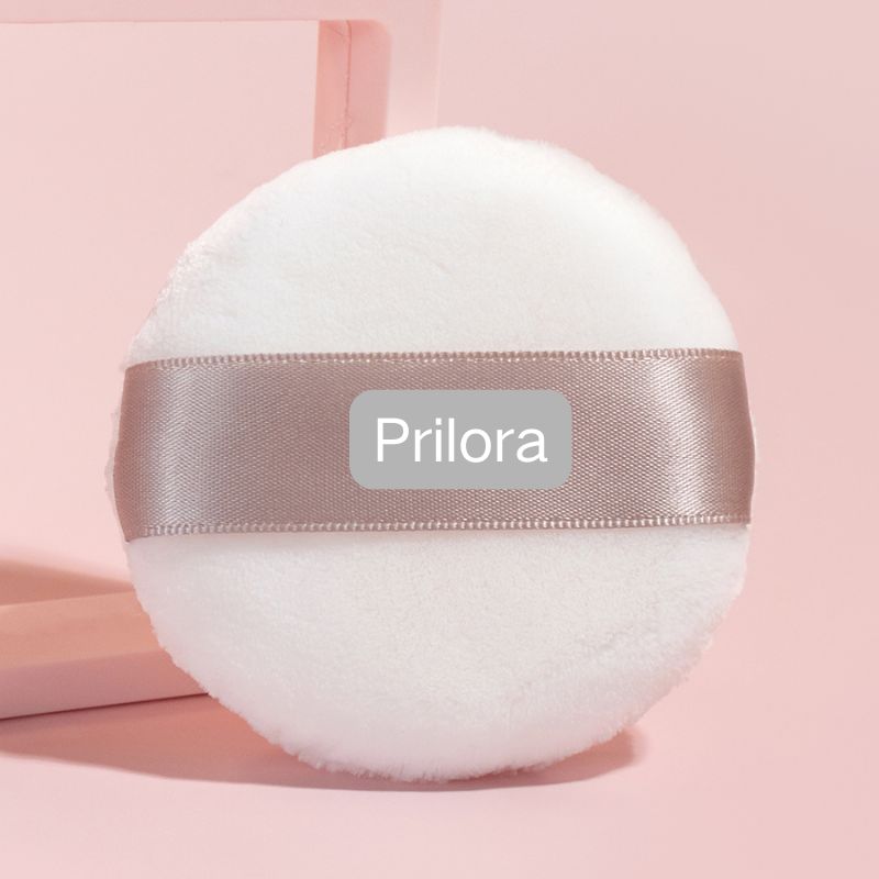 powder-series-loose-powder-puff-plush white Plush-textured loose powder puff for cloud-like dusting and all-over setting. Low-density (18D) foam delivers lightweight coverage without disturbing base makeup — washable and reusable